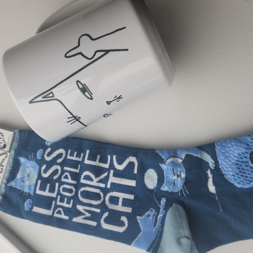 Cat Lover Set Sassy Cat Mug And Socks Women's
